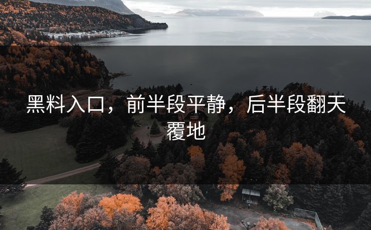 黑料入口，前半段平静，后半段翻天覆地  第1张