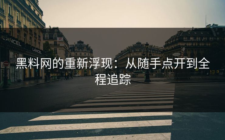 黑料网的重新浮现：从随手点开到全程追踪  第1张